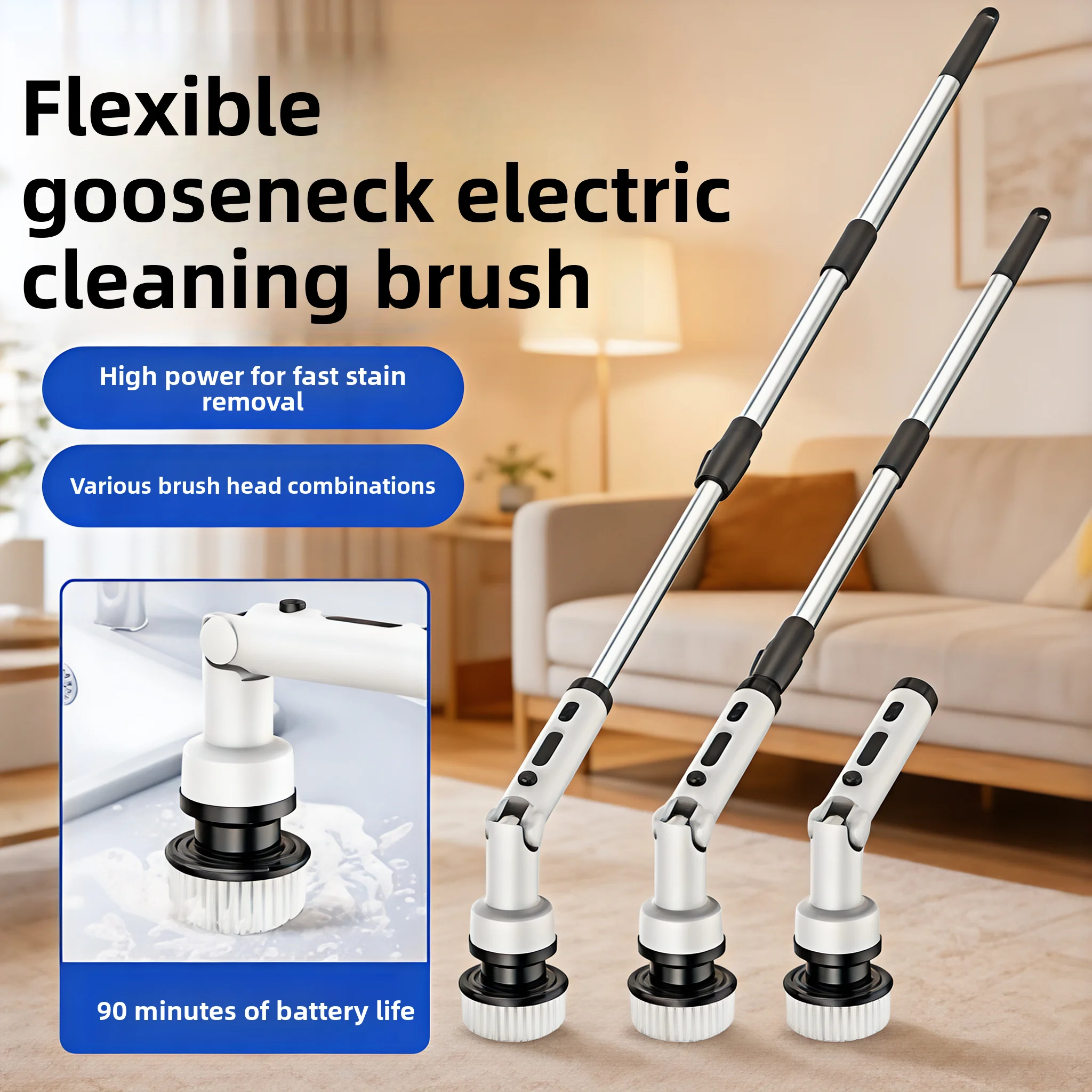 Electric Cleaning Brush Wireless Long Handle Household Handheld Multifunctional Foldable Rotary No Dead Corner Kitchen Bathroom
Electric Cleaning Brush Wireless Long Handle Household Handheld Multifunctional Foldable Rotary No Dead Corner Kitchen Bathroom