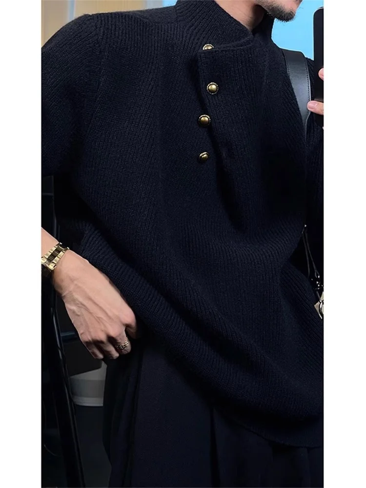 Мужской вязаный свитер Bla с высоким воротником, весна-осень, в стиле Lazy Sle, с улучшенным дизайном, Cleanfit, на пуговицах
Мужской вязаный свитер Bla с высоким воротником, весна-осень, в стиле Lazy Sle, с улучшенным дизайном, Cleanfit, на пуговицах