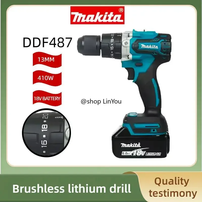 MAKITA 18V lithium electric rechargeable hand drill DDF487 13mm without charge and battery
MAKITA 18V lithium electric rechargeable hand drill DDF487 13mm without charge and battery