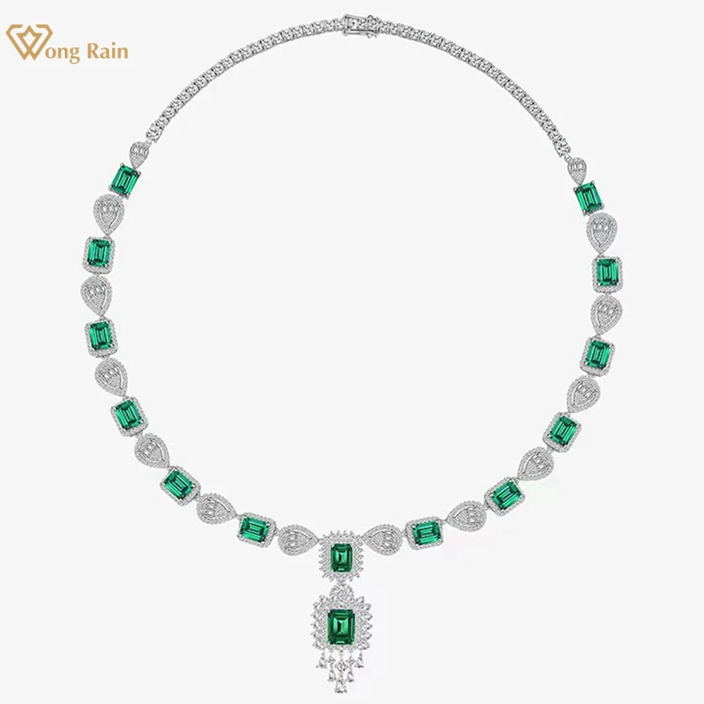 Wong Rain Vintage 100% 925 Sterling Silver 6*8MM Emerald High Carbon Diamond Gemstone Pendant Necklace Jewelry Anniversary Gifts
Wong Rain Vintage 100% 925 Sterling Silver 6*8MM Emerald High Carbon Diamond Gemstone Pendant Necklace Jewelry Anniversary Gifts