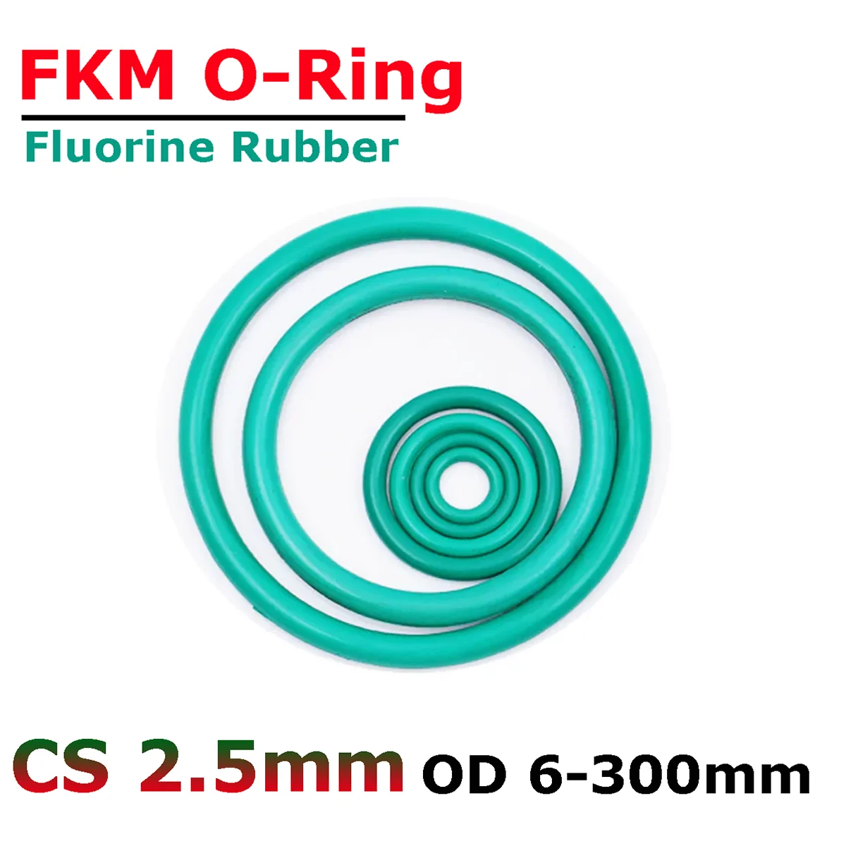 Green FKM O-Rings Cross Section CS 2.5mm OD 6-300mm Fluorine Rubber O Ring Sealing Washer Gasket Oil Resistant Acid & Alkali
Green FKM O-Rings Cross Section CS 2.5mm OD 6-300mm Fluorine Rubber O Ring Sealing Washer Gasket Oil Resistant Acid & Alkali