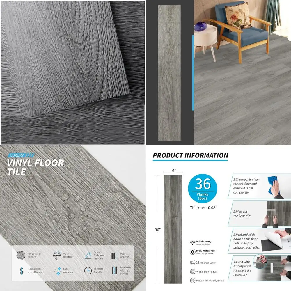 art3d плитка для пола, виниловая деревянная доска, упаковка 36 шт., 54 кв. футов, темно-серый, жесткая поверхность, твердая сердцевина, легкое самоклеящееся полотно своими руками
art3d плитка для пола, виниловая деревянная доска, упаковка 36 шт., 54 кв. футов, темно-серый, жесткая поверхность, твердая сердцевина, легкое самоклеящееся полотно своими руками