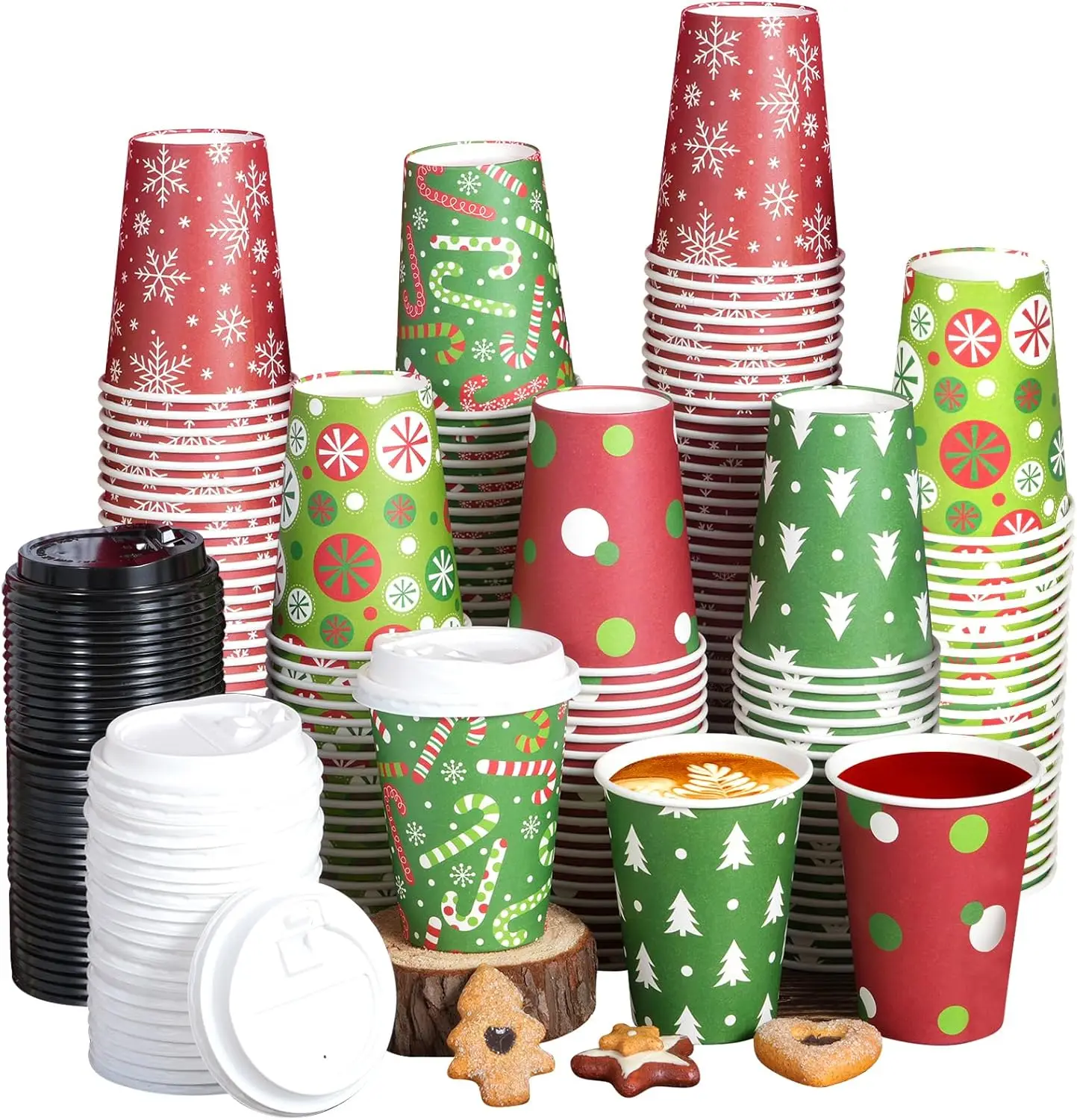 100 Pieces 12 oz Christmas Paper Cups with Lids, Disposable Coffee Cups for Cold Beverage Hot Drinking,Tree Snowflake Po
100 Pieces 12 oz Christmas Paper Cups with Lids, Disposable Coffee Cups for Cold Beverage Hot Drinking,Tree Snowflake Po