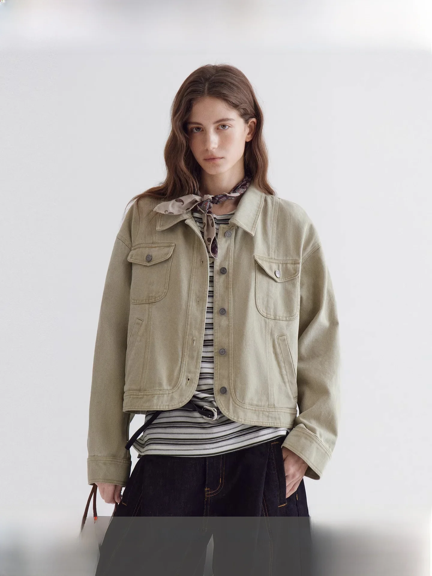 Fano 00% Cotton Workwear Jaet Women's Early Spring Simple Casual Sle Collar Drop oulder ort Outerwear
Fano 00% Cotton Workwear Jaet Women's Early Spring Simple Casual Sle Collar Drop oulder ort Outerwear