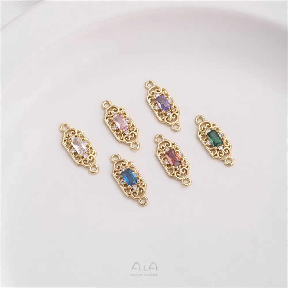 14K Bag Gold Inlaid Zirconium Chinese Style Retro Flower Window Double Hanging Connection Diy Handmade Pearl Jewelry Accessories
14K Bag Gold Inlaid Zirconium Chinese Style Retro Flower Window Double Hanging Connection Diy Handmade Pearl Jewelry Accessories