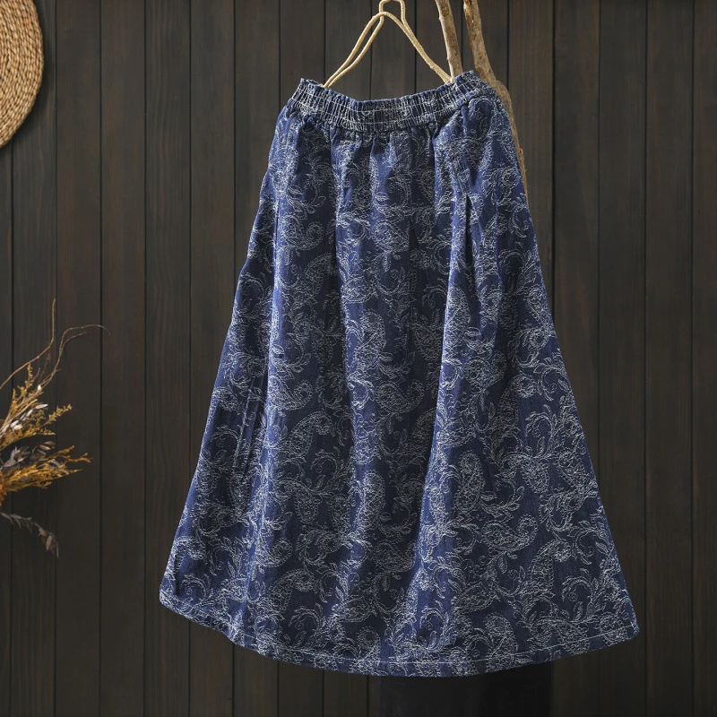 Джинсовая повседневная юбка с высокой талией, женское новое поступление, осень 2022, винтажный стиль, женские длинные юбки трапециевидной формы с цветочным узором M2138
Джинсовая повседневная юбка с высокой талией, женское новое поступление, осень 2022, винтажный стиль, женские длинные юбки трапециевидной формы с цветочным узором M2138