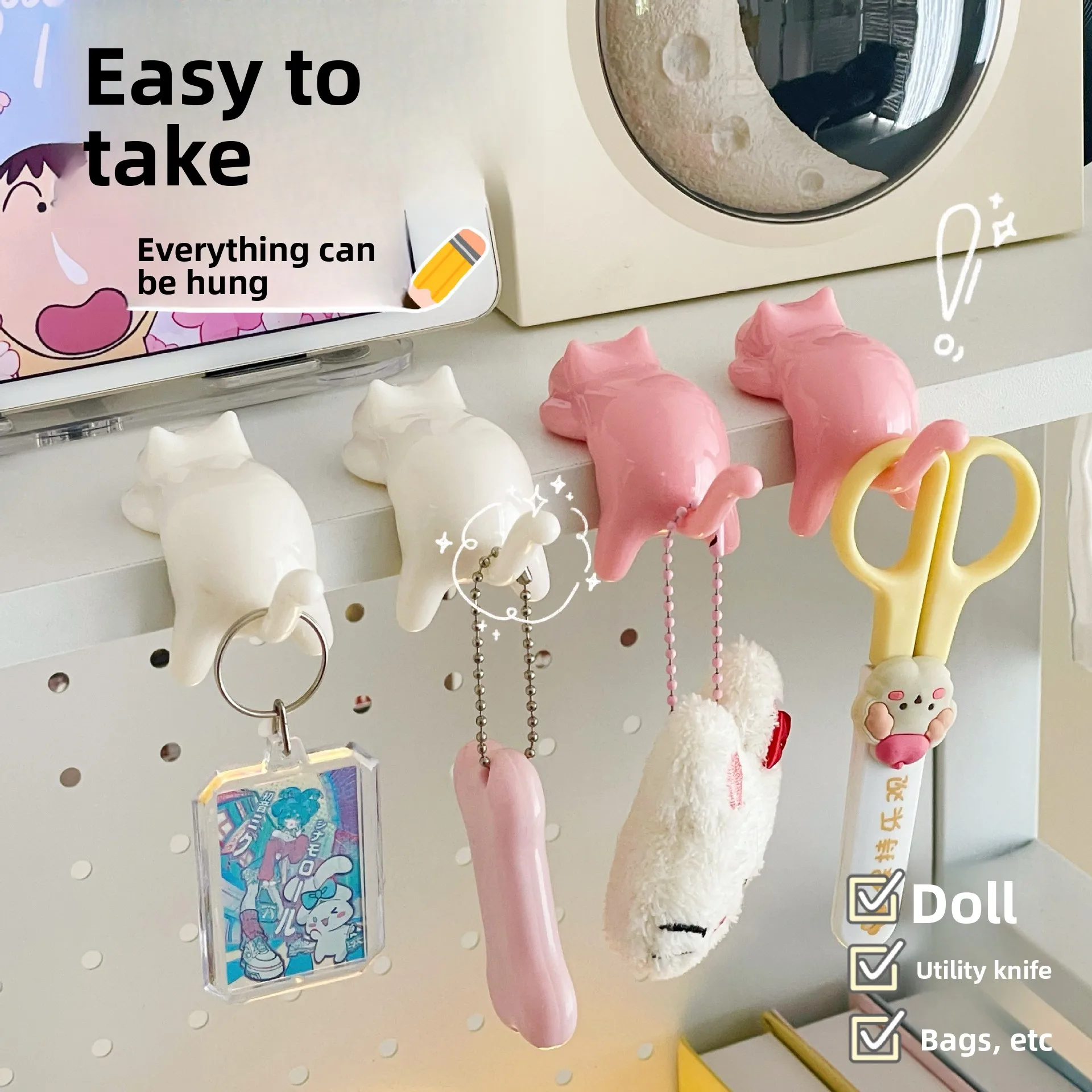 Cute Cat Table Hook Household Porch Washing Table No Marks No Punching Adhesive Hook Strong Load-bearing No Nails Hook
Cute Cat Table Hook Household Porch Washing Table No Marks No Punching Adhesive Hook Strong Load-bearing No Nails Hook