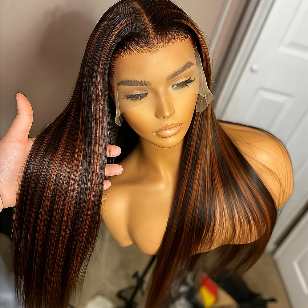 1B/30 30 Inch Bone Straight Highlight Lace Front Human Hair Wigs Ombre 13x4 Lace Frontal Wigs Brown Colored Wigs For Black Women
1B/30 30 Inch Bone Straight Highlight Lace Front Human Hair Wigs Ombre 13x4 Lace Frontal Wigs Brown Colored Wigs For Black Women