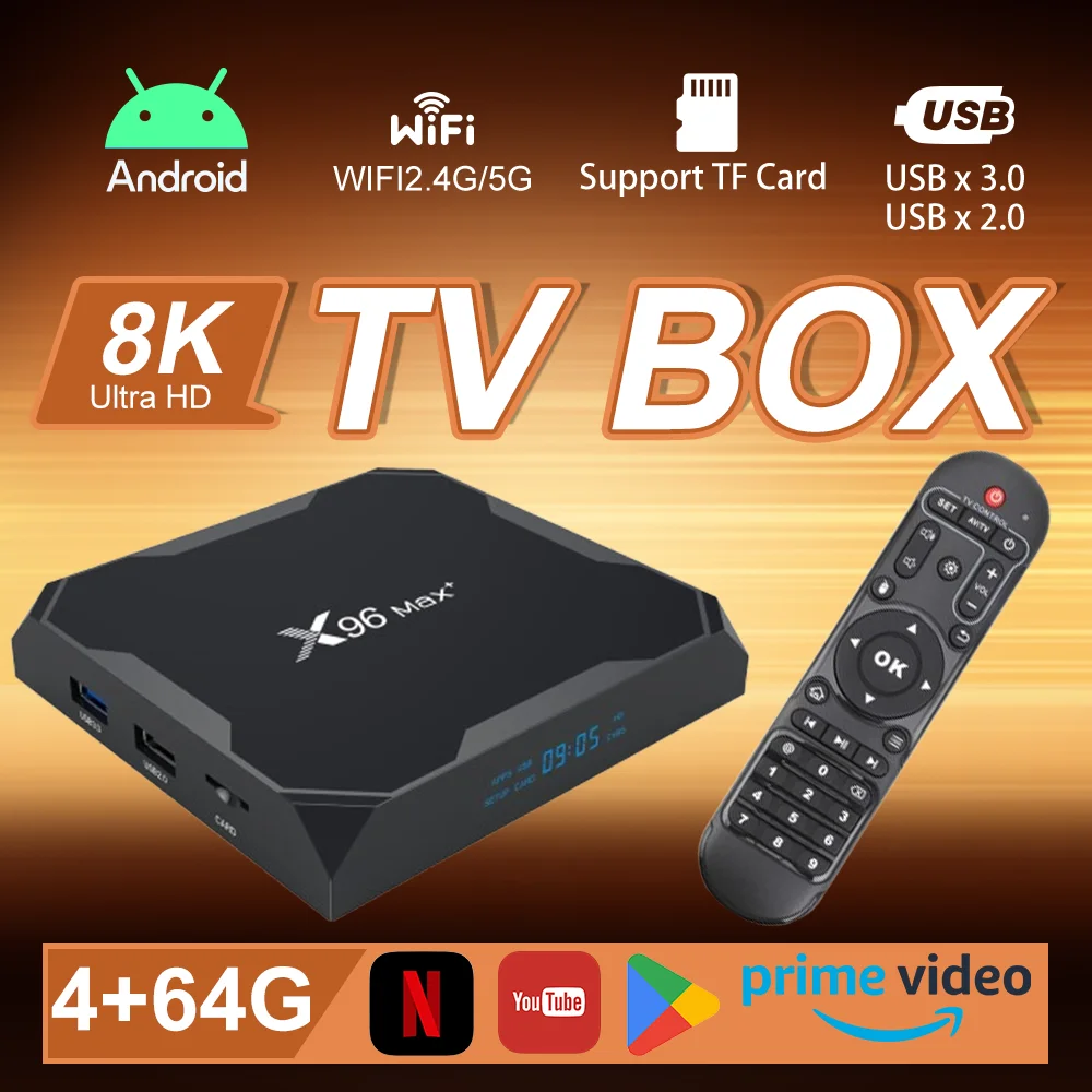 2026 8K 4GB/64GB X96Max+ Smart TV Box 4K 2.4G/5G Wifi BT Media Player TV Set Top Box Amlogic S905X3 Quad Core Android 9 TV BOX
2026 8K 4GB/64GB X96Max+ Smart TV Box 4K 2.4G/5G Wifi BT Media Player TV Set Top Box Amlogic S905X3 Quad Core Android 9 TV BOX