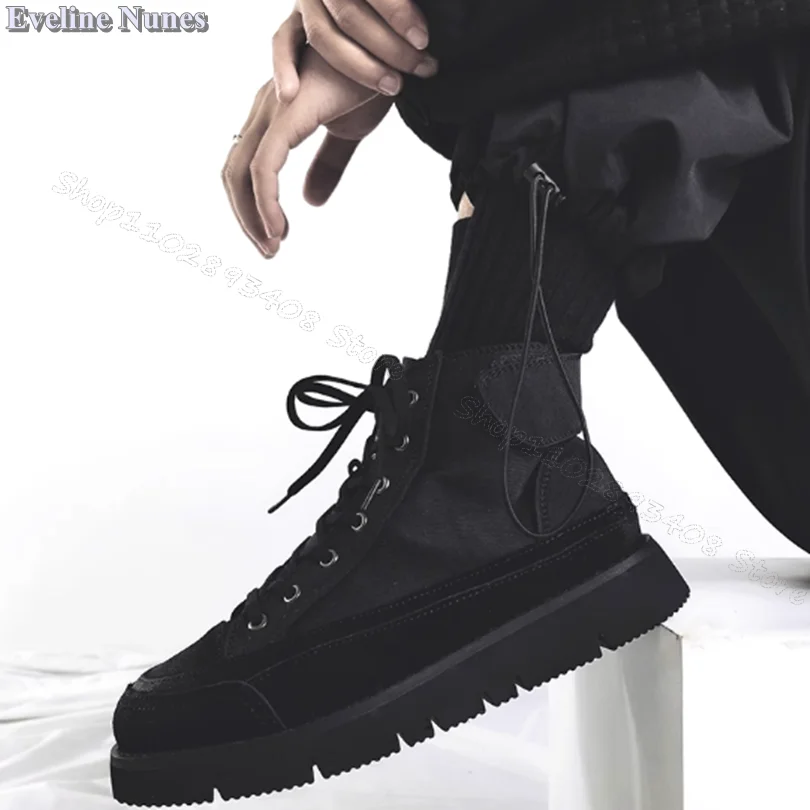 Black Hook Lace up Men Boots Splicing Stylish Solid Men Shoes Spring Wear Resistant Casual Men Boots Size 37-44 Zapatillas Mujer
Black Hook Lace up Men Boots Splicing Stylish Solid Men Shoes Spring Wear Resistant Casual Men Boots Size 37-44 Zapatillas Mujer