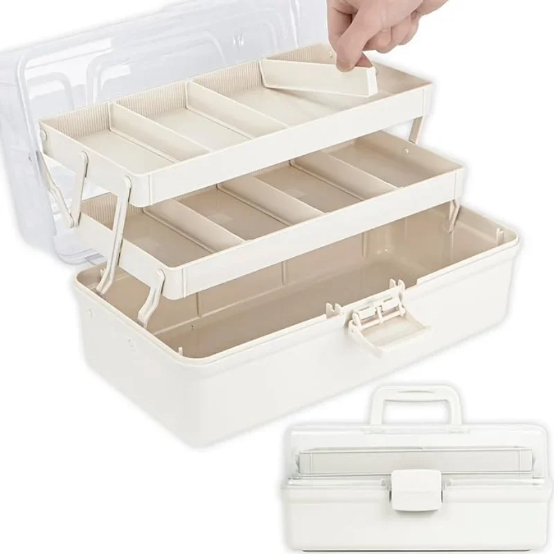 3-Layer Plastic Dividing Storage Box Craft Organizer and Storage with Adjustable Spacers Portable Handled Art Supply Organizer
3-Layer Plastic Dividing Storage Box Craft Organizer and Storage with Adjustable Spacers Portable Handled Art Supply Organizer