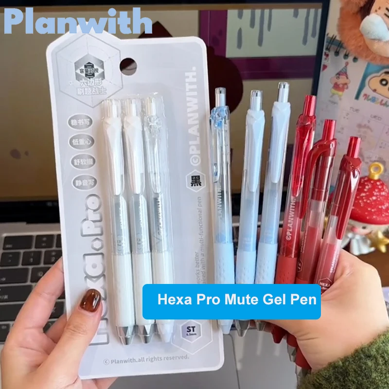 Planwith Gel Pen 3pcs Cute Set 0.5 Low Gravity Visible Ink Smooth Noiseless Click Pens for Long Writing Exam Practice Stationery
Planwith Gel Pen 3pcs Cute Set 0.5 Low Gravity Visible Ink Smooth Noiseless Click Pens for Long Writing Exam Practice Stationery