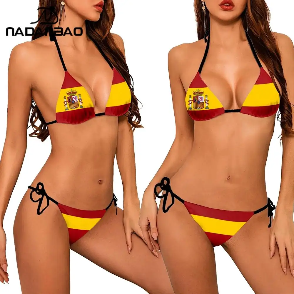 NADANBAO Bikini Mujer Swimwear Women Swimsuit Swimwear 3D Spain Flag Printed Micro Bikini Set Summer Beachwear Bathing suit
NADANBAO Bikini Mujer Swimwear Women Swimsuit Swimwear 3D Spain Flag Printed Micro Bikini Set Summer Beachwear Bathing suit