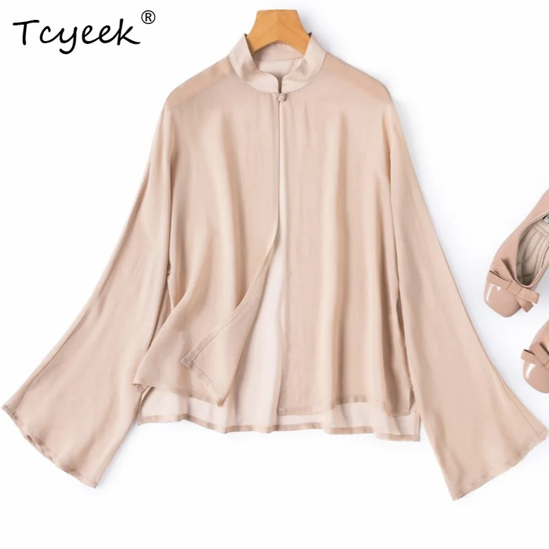 Tcyeek 100% Real Mulberry Silk Women's Tops 2026 Summer Soft Skin-pink Long-sleeved Sun Protection Shawl Lady Clothes Ropa Mujer
Tcyeek 100% Real Mulberry Silk Women's Tops 2026 Summer Soft Skin-pink Long-sleeved Sun Protection Shawl Lady Clothes Ropa Mujer