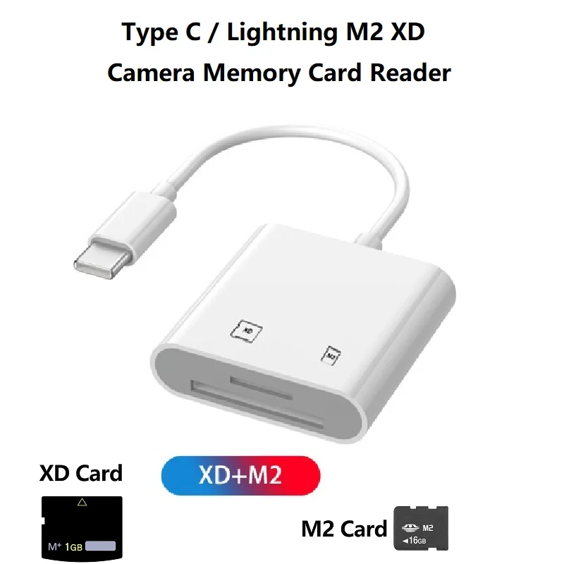 iPhone XD Card Reader Lightning/Type-c M2 Card Reader XD Picture Card Adapter for Camera Memory Card Reader USB C
iPhone XD Card Reader Lightning/Type-c M2 Card Reader XD Picture Card Adapter for Camera Memory Card Reader USB C