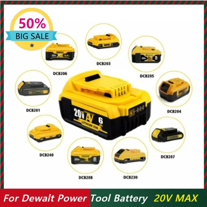 20V 5000/6000/8000mAh Battery Packs for Dewalt Power Tool Battery DCB206 DCB205 Battery
20V 5000/6000/8000mAh Battery Packs for Dewalt Power Tool Battery DCB206 DCB205 Battery