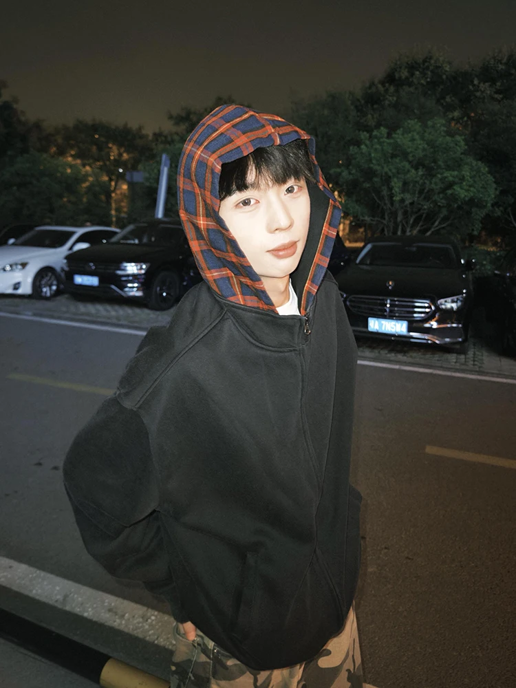 Retro Waed Plaid Hooded Open Cardigan Sweatirt Men's Autumn Winter High Sensation Cool Fake Two-Piece Outerwear
Retro Waed Plaid Hooded Open Cardigan Sweatirt Men's Autumn Winter High Sensation Cool Fake Two-Piece Outerwear