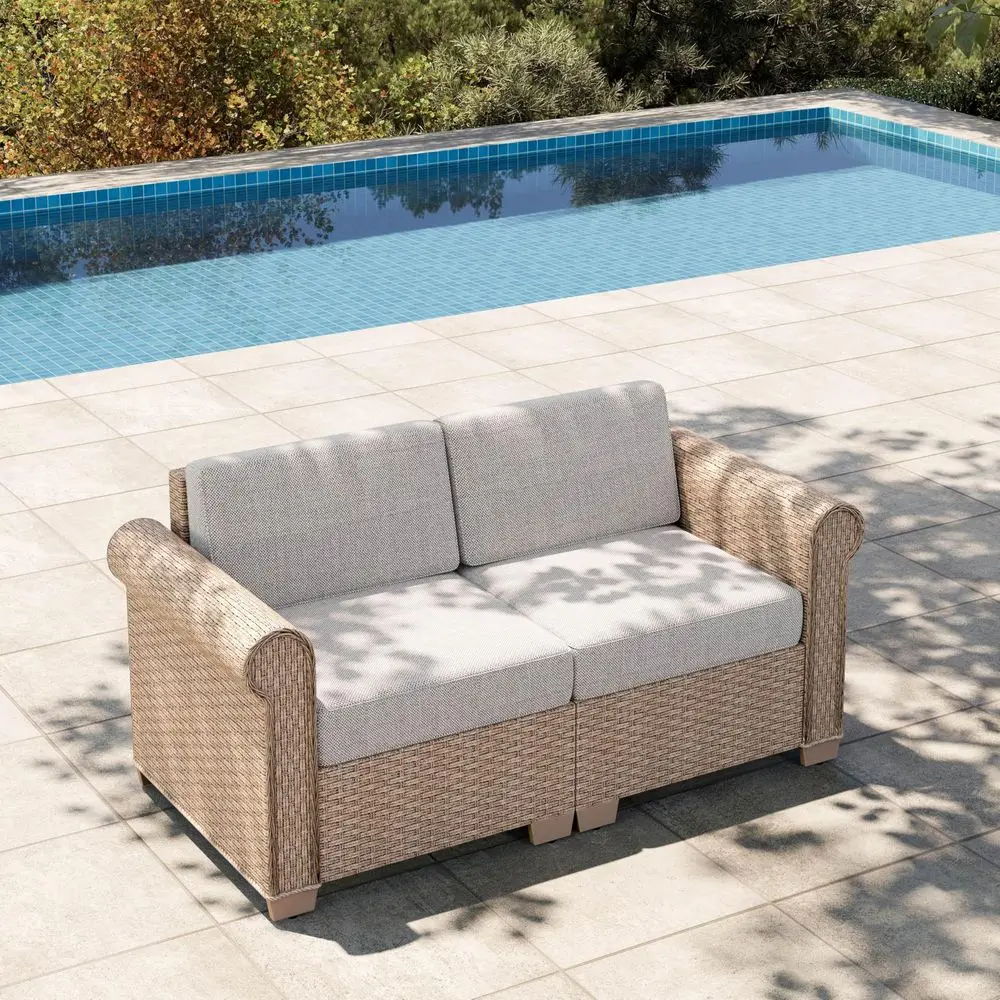 HOUSE Patio Loveseat Set, AllWeather 2 Seats Outdoor Sectional Wicker Sofa, 5.5 Thick Cushions, 5.9 Wide Armrests, 2Piece Modul
HOUSE Patio Loveseat Set, AllWeather 2 Seats Outdoor Sectional Wicker Sofa, 5.5 Thick Cushions, 5.9 Wide Armrests, 2Piece Modul