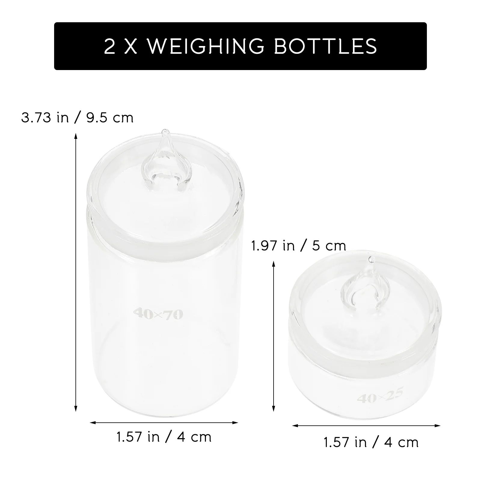 2Pcs Glass Weighing Bottles Clear Laboratory Sampling Jar Multi Purpose Experiment Weighing Holder Glass Container
2Pcs Glass Weighing Bottles Clear Laboratory Sampling Jar Multi Purpose Experiment Weighing Holder Glass Container
