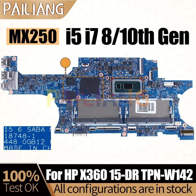 For HP X360 15-DR TPN-W142 Notebook Mainboard Laptop 18748-1 i5 i7 8/10th Gen MX250 L53568-601 Motherboard Full Tested
For HP X360 15-DR TPN-W142 Notebook Mainboard Laptop 18748-1 i5 i7 8/10th Gen MX250 L53568-601 Motherboard Full Tested