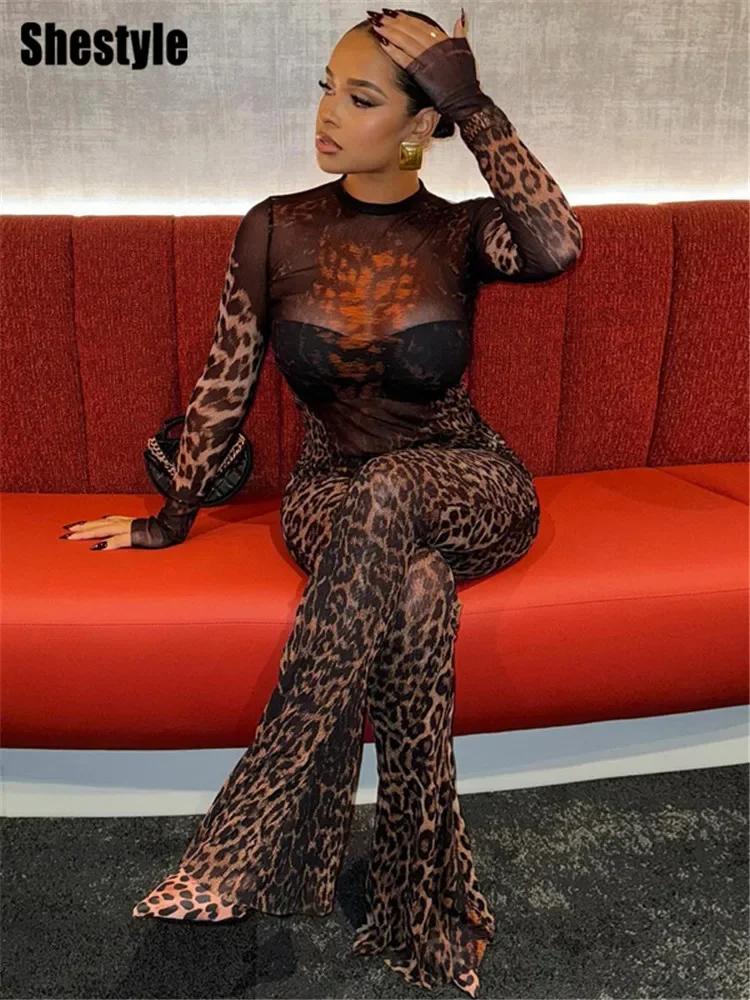 Shestyle Leopard Transparent Jumpsuit Women Sheer Flare Zipper Fly Long Sleeve Crew Neck 2024 Autumn Bodycon Outfits Clubwear
Shestyle Leopard Transparent Jumpsuit Women Sheer Flare Zipper Fly Long Sleeve Crew Neck 2024 Autumn Bodycon Outfits Clubwear