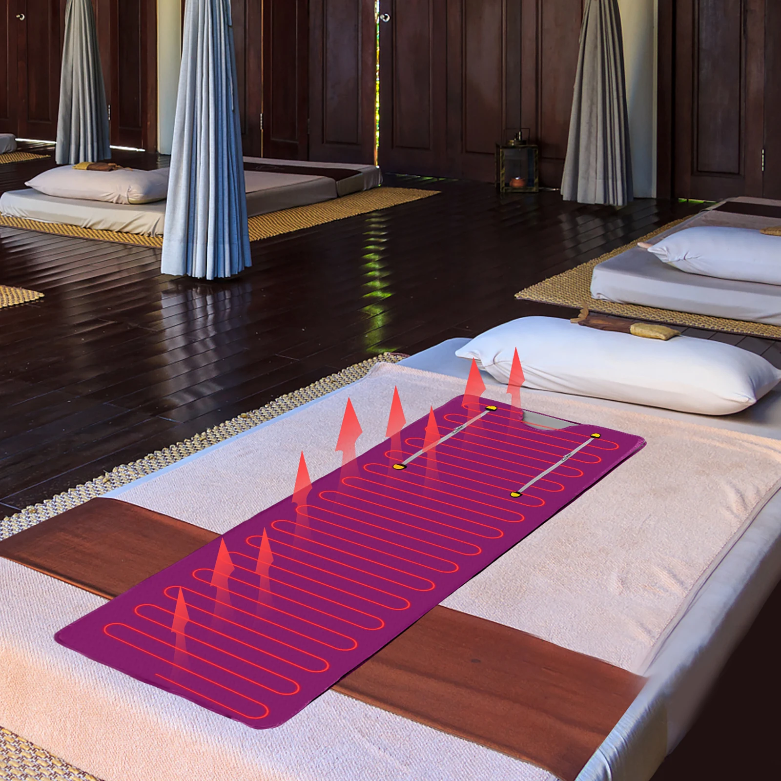 650W 110V Portable Far Infrared Sauna Blanket with Remote Control and 1.6m Power Cord Length--35-80℃ Temperature Control By Zone
650W 110V Portable Far Infrared Sauna Blanket with Remote Control and 1.6m Power Cord Length--35-80℃ Temperature Control By Zone