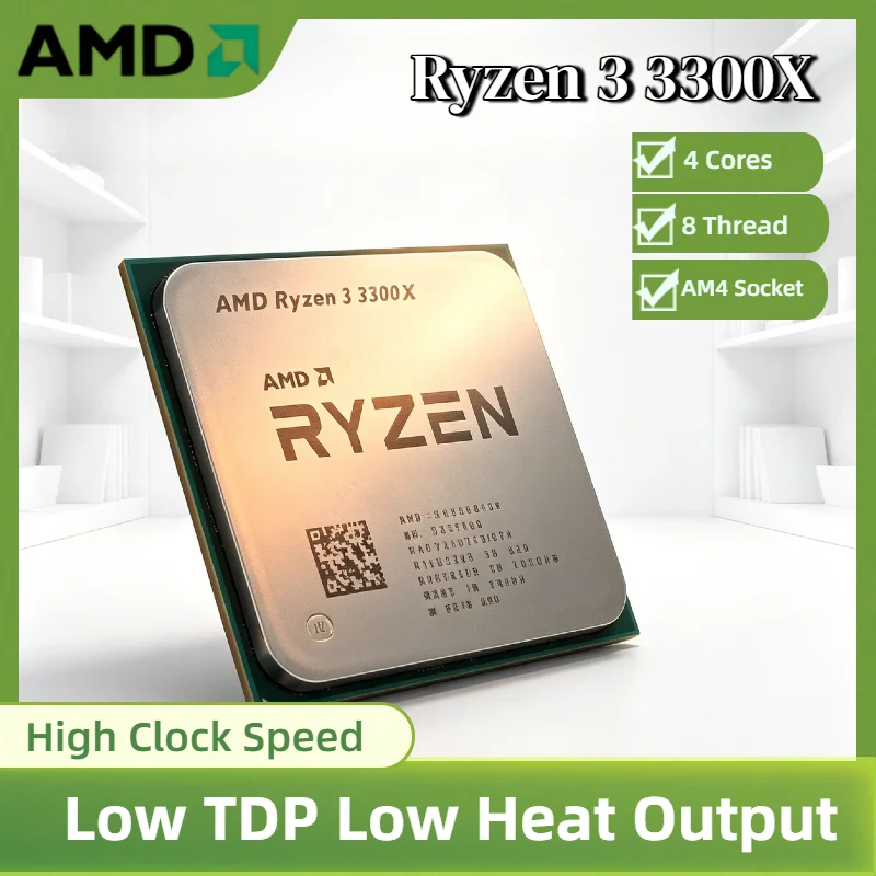 AMD Ryzen 3 3300X 4 Core 8 Thread 3.8GHz Boost 65W L3 16M Cache AM4 Desktop Gaming Processor Bulk Pro Max 4K Unit
AMD Ryzen 3 3300X 4 Core 8 Thread 3.8GHz Boost 65W L3 16M Cache AM4 Desktop Gaming Processor Bulk Pro Max 4K Unit