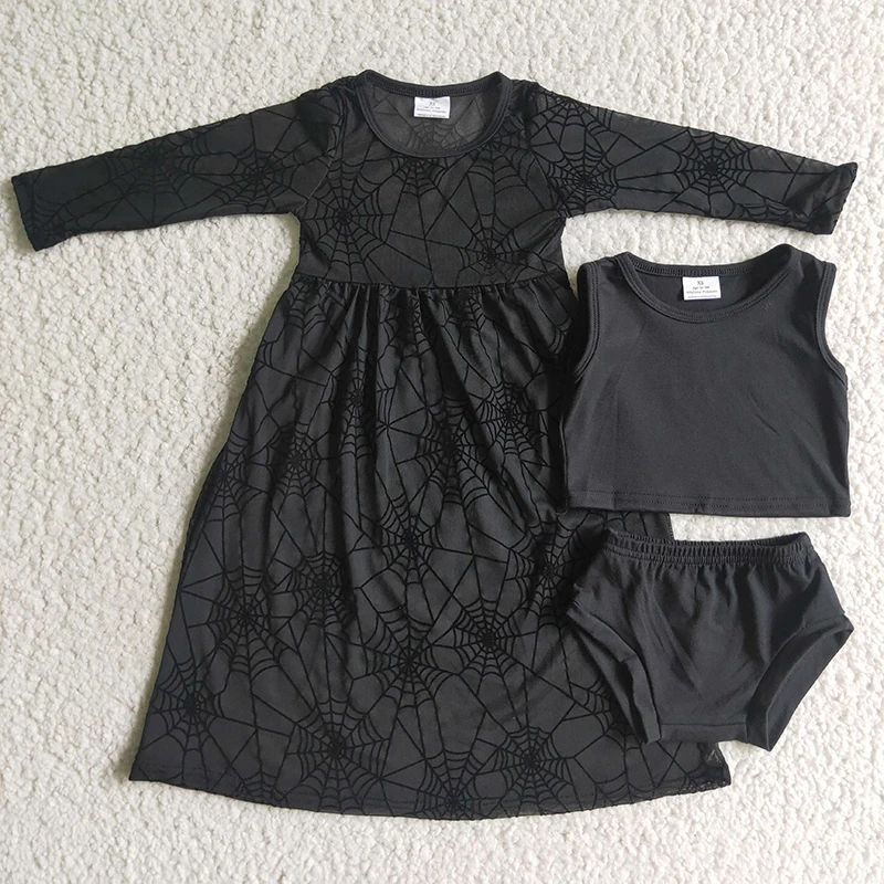 Fashion Halloween Baby Girl Three piece Set Clothing Black Lace Dress Short Sleeve Shorts Kid Outfit Toddler Boutique Clothes
Fashion Halloween Baby Girl Three piece Set Clothing Black Lace Dress Short Sleeve Shorts Kid Outfit Toddler Boutique Clothes