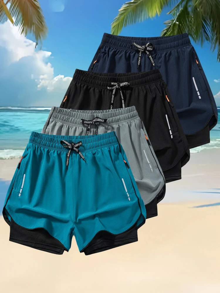 Men’s Double Layer Athletic Shorts Quick Dry Swim Trunks with Inner Liner Drawstring Breathable Sports Beach Running PantsUnisex
Men’s Double Layer Athletic Shorts Quick Dry Swim Trunks with Inner Liner Drawstring Breathable Sports Beach Running PantsUnisex