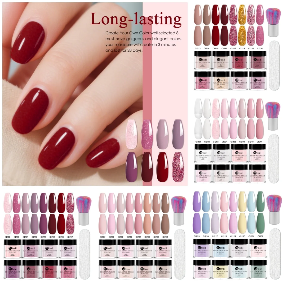 10pcs/set Nail Dipping Powder Natural Dry No Lamp Cure Nail Art Decoration DIY Pigment Dust Glitter Long Lasting Nail Supplies
10pcs/set Nail Dipping Powder Natural Dry No Lamp Cure Nail Art Decoration DIY Pigment Dust Glitter Long Lasting Nail Supplies