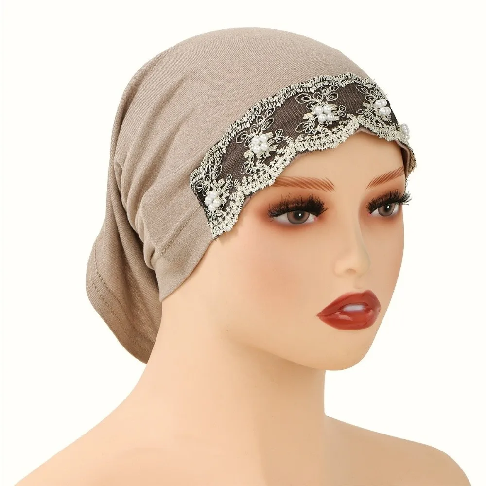 Fashion Pearl Embroidery Instant Hijab Solid Color Stretch Fabric Tube Cap Jersey Material Floral Lace Bandana for Women
Fashion Pearl Embroidery Instant Hijab Solid Color Stretch Fabric Tube Cap Jersey Material Floral Lace Bandana for Women