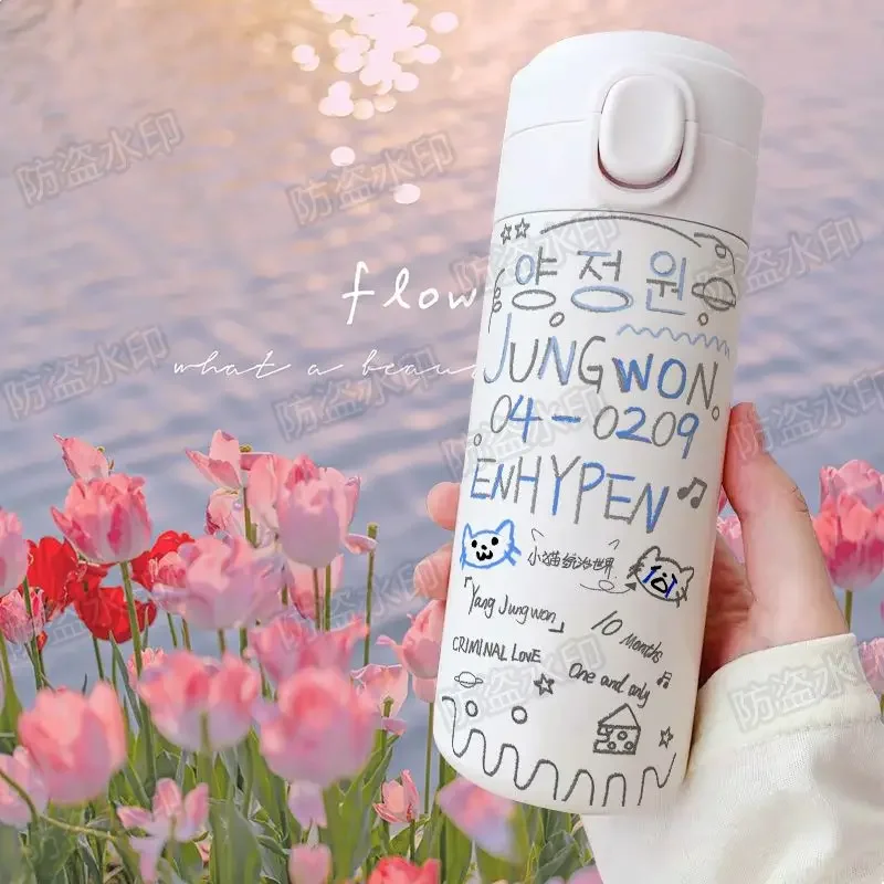 ENHYPENS Cute New Stainless Steel Water Bottle Large Capacity Portable Mini Insulated Tumbler Lightweight Travel Drinking Cup
ENHYPENS Cute New Stainless Steel Water Bottle Large Capacity Portable Mini Insulated Tumbler Lightweight Travel Drinking Cup