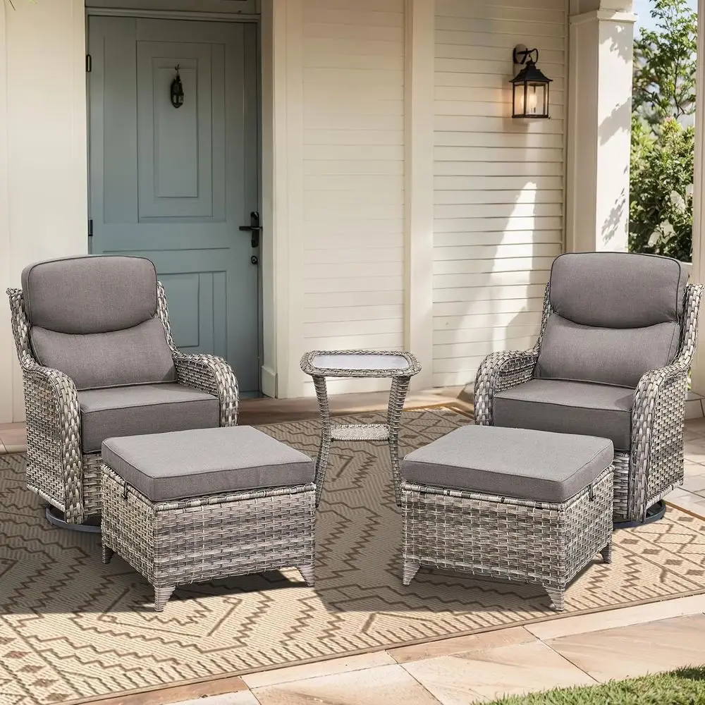 Luxury High Back Outdoor urniture with 6-Inch Thick Cushions, Patio urniture Set with Ottomans, 5 PCS Wicker Contion Set or Porc
Luxury High Back Outdoor urniture with 6-Inch Thick Cushions, Patio urniture Set with Ottomans, 5 PCS Wicker Contion Set or Porc