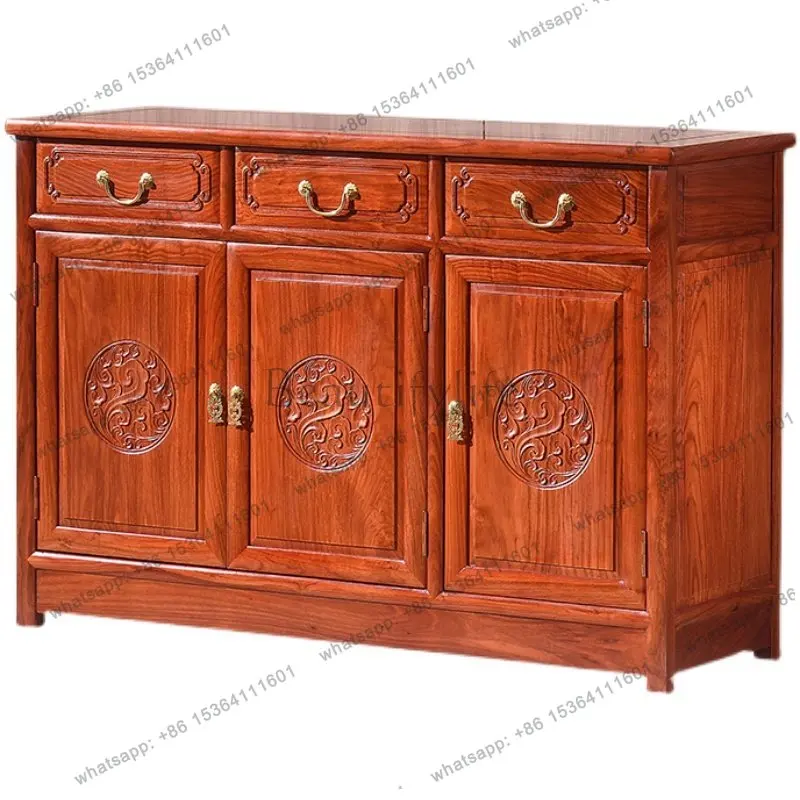 New Chinese mahogany dining side cabinet rosewood storage living room solid wood entrance cabinet
New Chinese mahogany dining side cabinet rosewood storage living room solid wood entrance cabinet