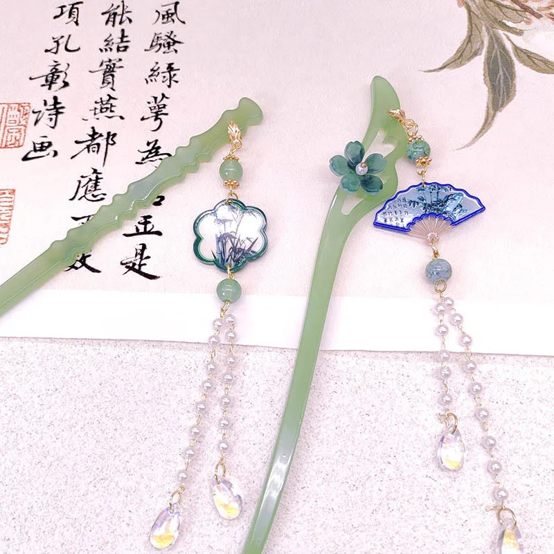 Новые заколки для волос в китайском стиле с уксусной кислотой для женщин, простые веерообразные заколки с кисточками, головные уборы ханьфу, заколки, аксессуары для волос
Новые заколки для волос в китайском стиле с уксусной кислотой для женщин, простые веерообразные заколки с кисточками, головные уборы ханьфу, заколки, аксессуары для волос