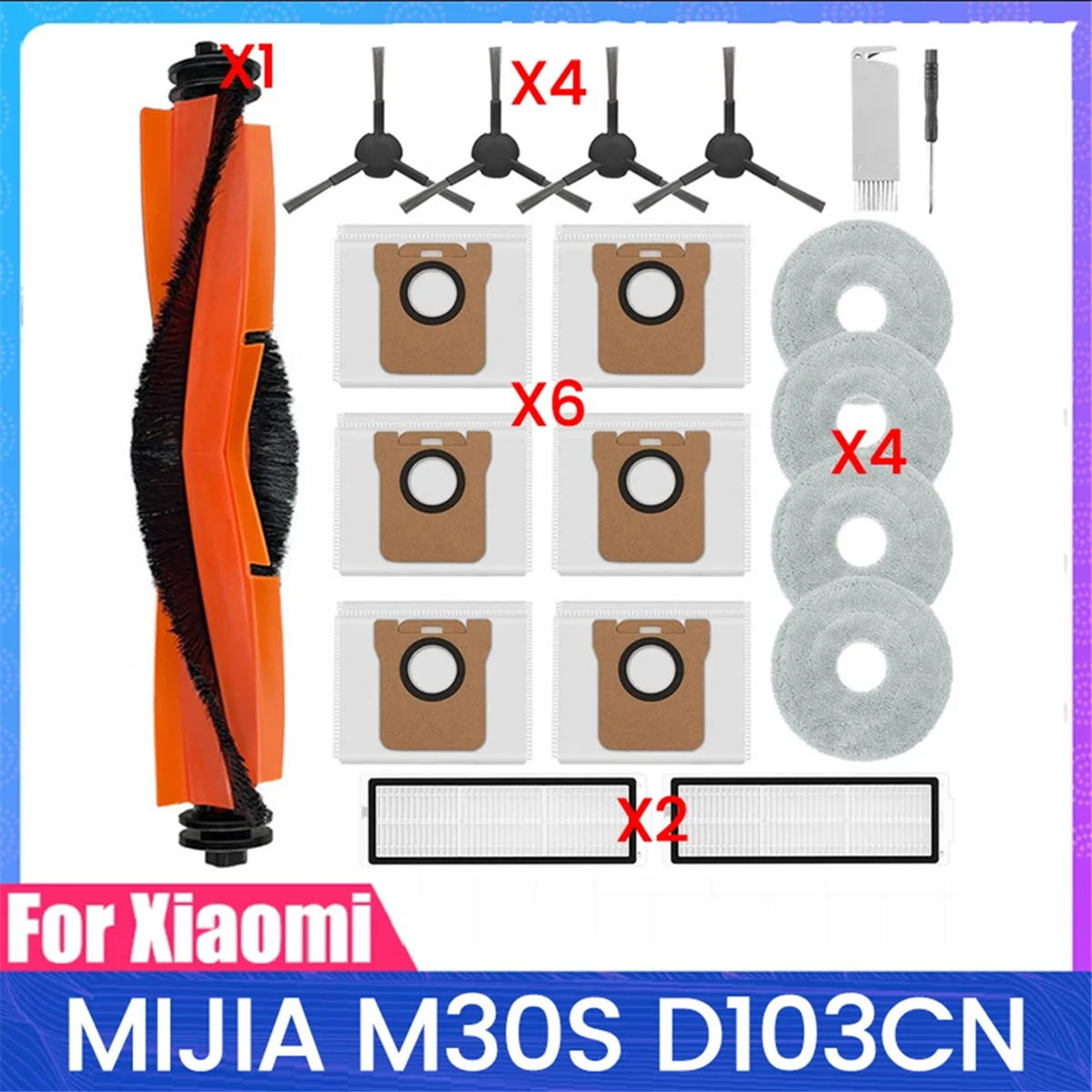 A71Z Replacement Kit for M30S D103CN Robot Vacuum Accessories Main Side Brush Mop Cloth HEPA Filter Dust Bag
A71Z Replacement Kit for M30S D103CN Robot Vacuum Accessories Main Side Brush Mop Cloth HEPA Filter Dust Bag