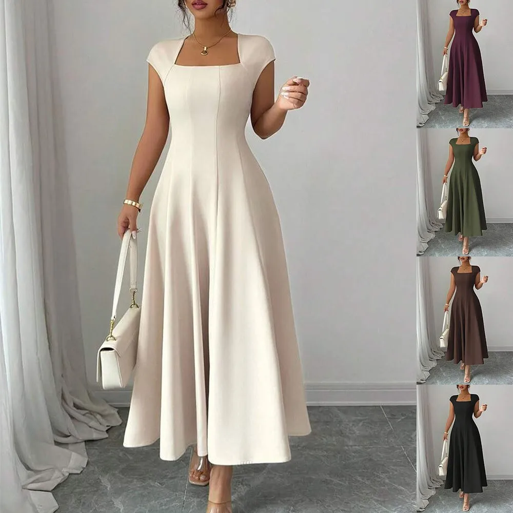 2026 Fashion Elegant Evening Dress A-line Dresses For Woman Party Wedding Vestidos Temperament Short Sleeves Solid Color Banquet
2026 Fashion Elegant Evening Dress A-line Dresses For Woman Party Wedding Vestidos Temperament Short Sleeves Solid Color Banquet