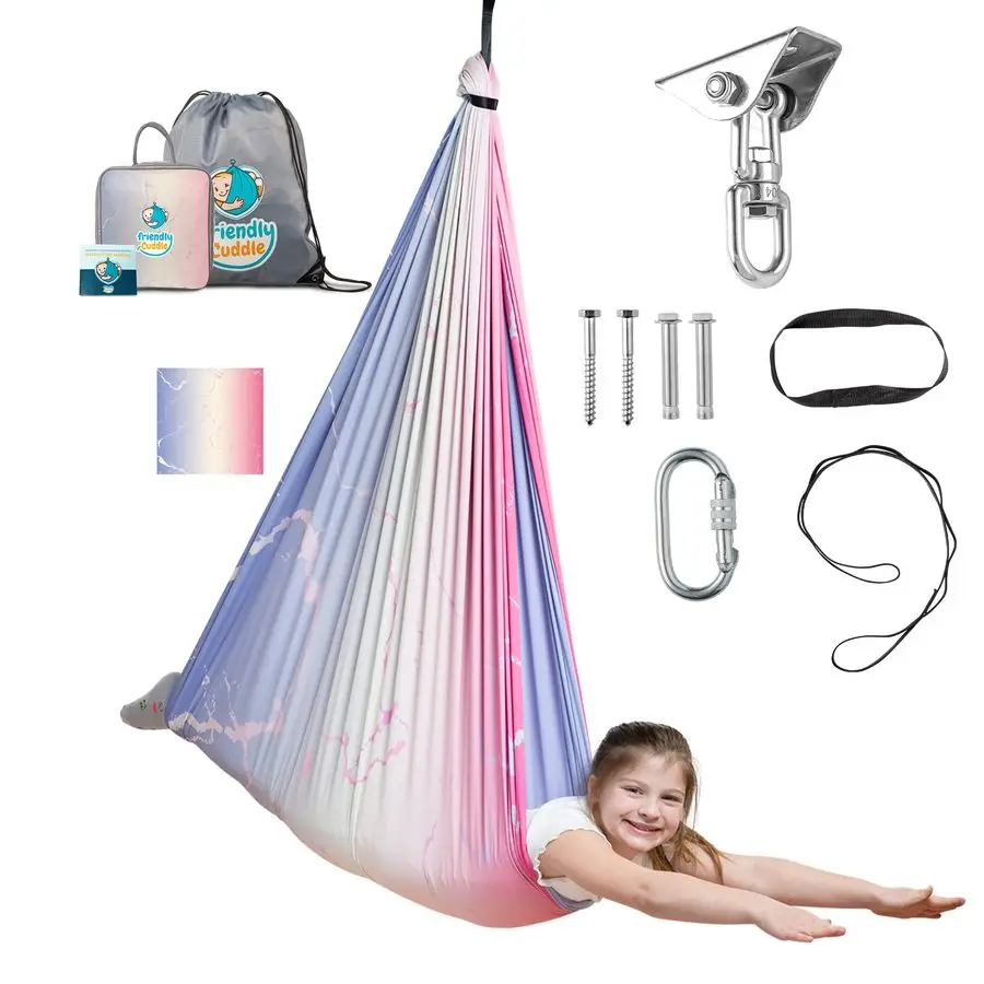 Sensory Swing for Kids or Outdoor Holds 300lbs, DoubleLayer, amp 360 Swivel, Calming Compression Therapy Swing Hammock for Kids
Sensory Swing for Kids or Outdoor Holds 300lbs, DoubleLayer, amp 360 Swivel, Calming Compression Therapy Swing Hammock for Kids