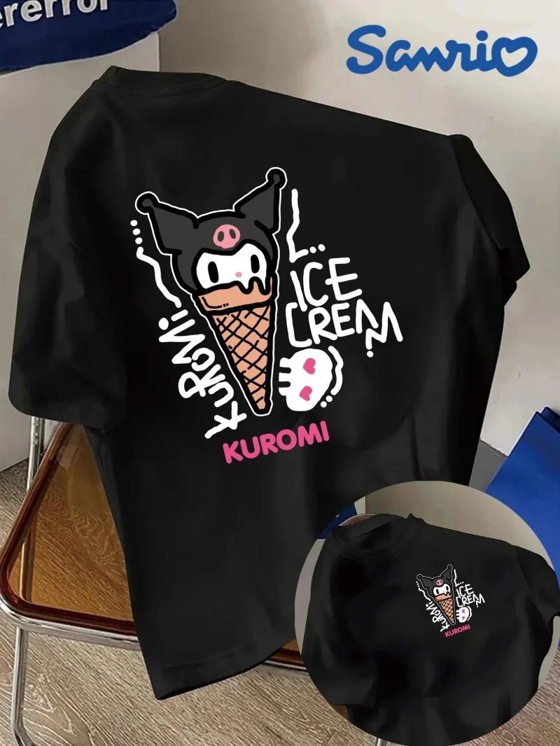 Sanrio Official Kuromi Ice Cream Pattern T-shirt - Women's Kuromi Cute Anime Printed Summer Cotton Comfortable Loose Top
Sanrio Official Kuromi Ice Cream Pattern T-shirt - Women's Kuromi Cute Anime Printed Summer Cotton Comfortable Loose Top