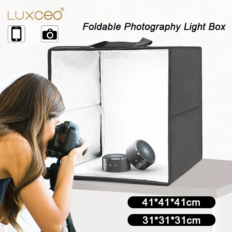LUXCEO 16x16 inch LED Photography Light Box Large Photo Studio Tent Kit Soft Light Box Professional Equipment Dimmable Photo Box
LUXCEO 16x16 inch LED Photography Light Box Large Photo Studio Tent Kit Soft Light Box Professional Equipment Dimmable Photo Box