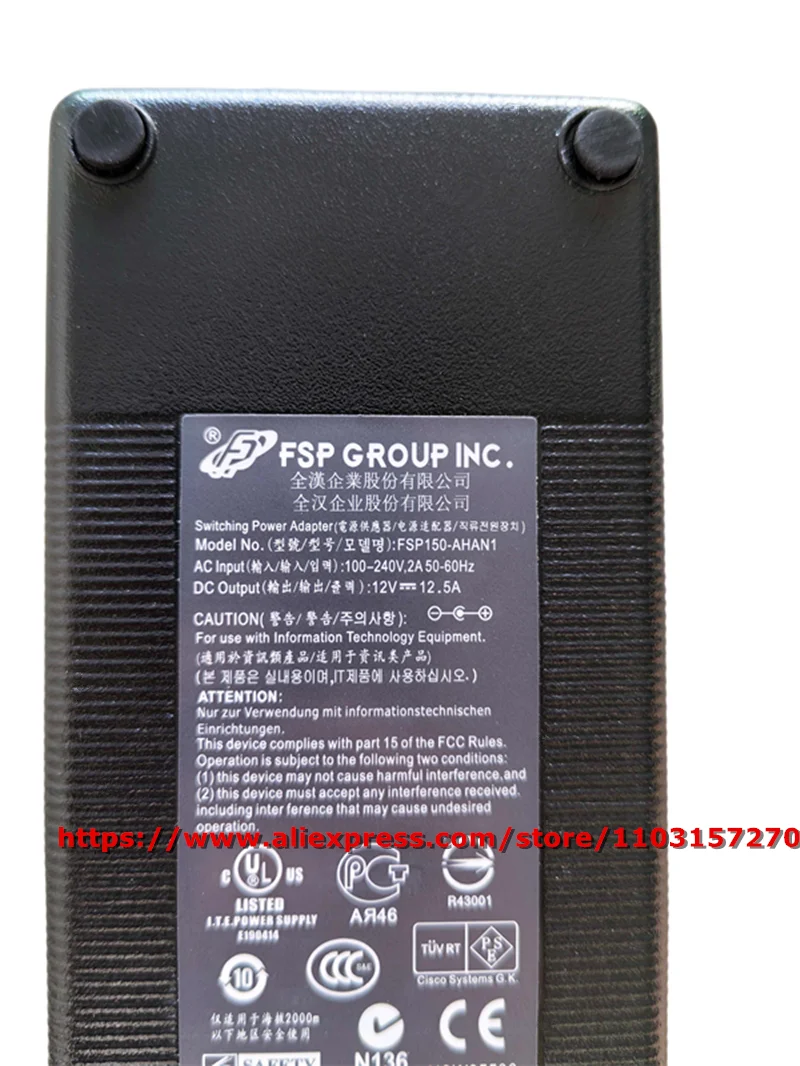 Genuine FSP FSP150-AHAN1 Switching Power Adapter 12V 12.5A For DROBO 5D THUNDERBOLT DRDR5-A GEN3 DDR3A21 DIRECT ATTACHED STORAGE
Genuine FSP FSP150-AHAN1 Switching Power Adapter 12V 12.5A For DROBO 5D THUNDERBOLT DRDR5-A GEN3 DDR3A21 DIRECT ATTACHED STORAGE