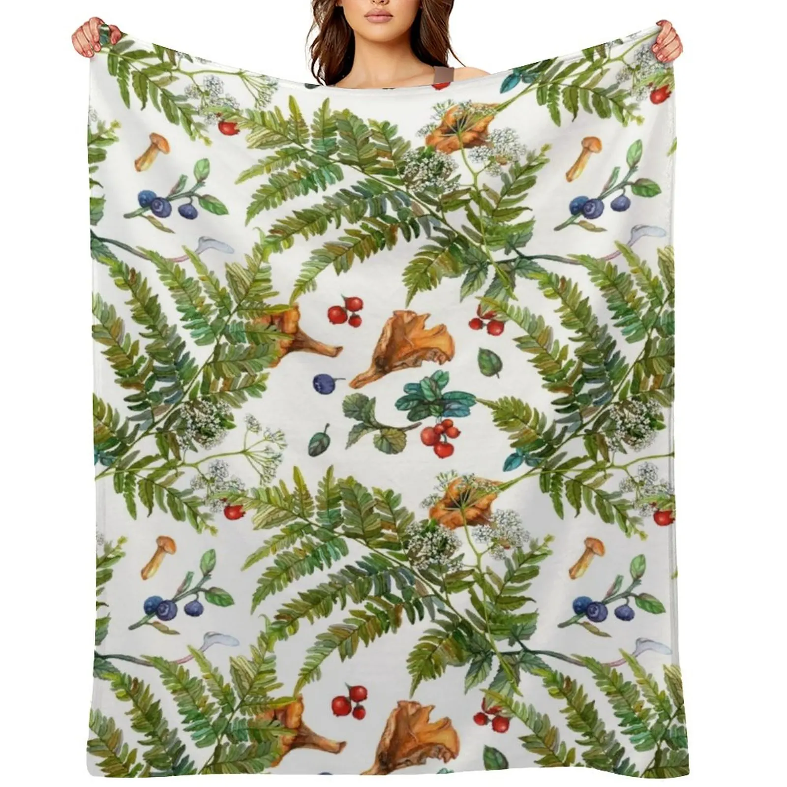 Forest ferns, berries and mushrooms Throw Blanket Hairys Summer Beddings Beach for winter Blankets
Forest ferns, berries and mushrooms Throw Blanket Hairys Summer Beddings Beach for winter Blankets