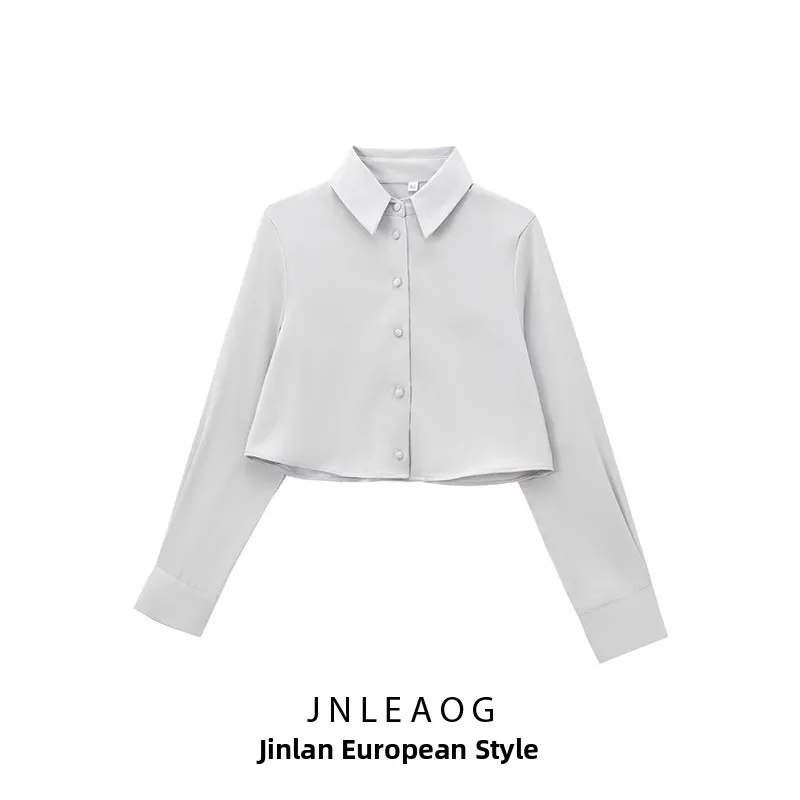 JNLEAOG Новый женский модный дизайн, шелковый атлас, ор-ильт, полиэфирное волокно, длинный откидной воротник све, устойчивый к деформации 
JNLEAOG Новый женский модный дизайн, шелковый атлас, ор-ильт, полиэфирное волокно, длинный откидной воротник све, устойчивый к деформации