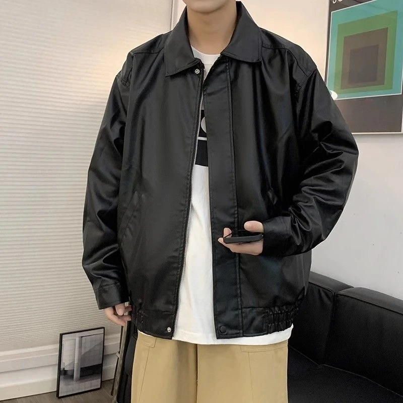 Men's PU Leather Jacket Loose Fit Motorcycle Coat for Spring Autumn Vintage Brown Leather Jacket Trendy Streetwear
Men's PU Leather Jacket Loose Fit Motorcycle Coat for Spring Autumn Vintage Brown Leather Jacket Trendy Streetwear