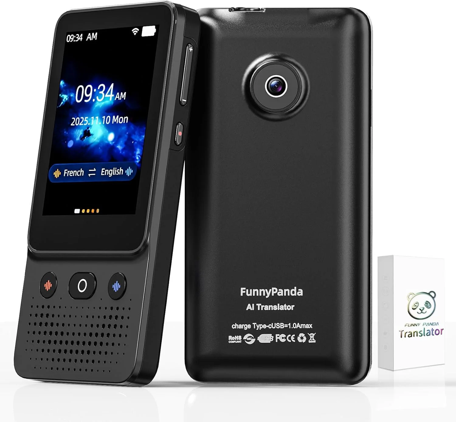 FUNNY PANDA Smart AI Translator 138 Languages 0.5s Ultra Fast Response 98 Percent Accuracy Real Time Voice and Photo Translation Offline Text Support ChatGPT AI Multi Tasking Call and Audio Translation Recording and Transcription
FUNNY PANDA Smart AI Translator 138 Languages 0.5s Ultra Fast Response 98 Percent Accuracy Real Time Voice and Photo Translation Offline Text Support ChatGPT AI Multi Tasking Call and Audio Translation Recording and Transcription