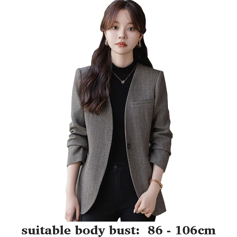 High quality woolen long blazer for women one button V neck pocket autumn winter 2025 elegant fashion office clothes brown grey
High quality woolen long blazer for women one button V neck pocket autumn winter 2025 elegant fashion office clothes brown grey
