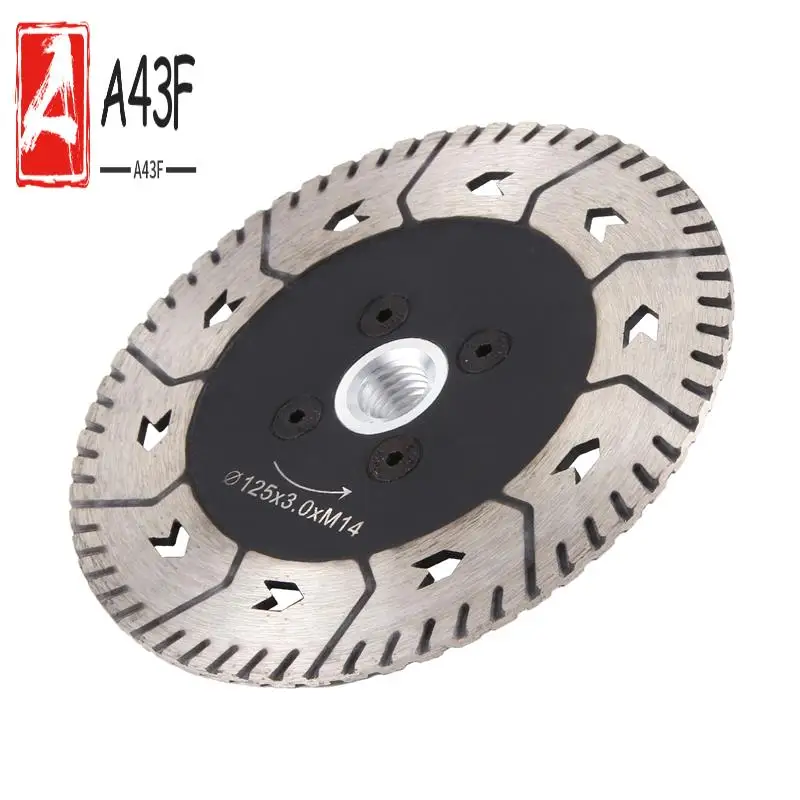 A43F-125 X 2,8 мм M14 Двустороннее алмазное пильное полотно, шлифовальный ломтик, острый тип с фланцем
A43F-125 X 2,8 мм M14 Двустороннее алмазное пильное полотно, шлифовальный ломтик, острый тип с фланцем