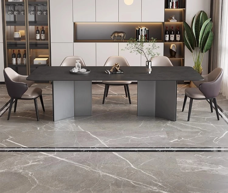 Slate, dining table, light luxury, high-end, simple, modern, rectangular, household
Slate, dining table, light luxury, high-end, simple, modern, rectangular, household