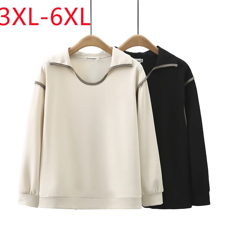 New 2023 Ladies Spring Autumn Plus Size Tops For Women Large Size Long Sleeve O-neck Black Loose Coat 3XL 4XL 5XL 6XL
New 2023 Ladies Spring Autumn Plus Size Tops For Women Large Size Long Sleeve O-neck Black Loose Coat 3XL 4XL 5XL 6XL