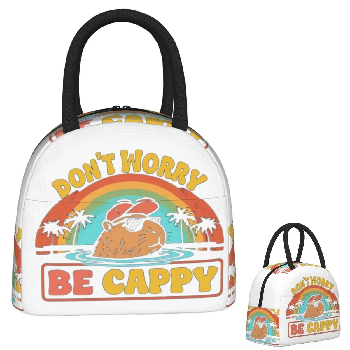 Embrace The Capybara Craze Don't Worry Be Cappy Insulated Lunch Bag for Women Kids Leakproof Food Boxes Thermal Lunch Box Tote
Embrace The Capybara Craze Don't Worry Be Cappy Insulated Lunch Bag for Women Kids Leakproof Food Boxes Thermal Lunch Box Tote
